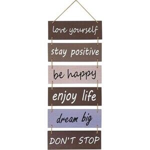 V Quality Motivational Rustic Sign - Multi-colored - Stay Positve, Dream Big...